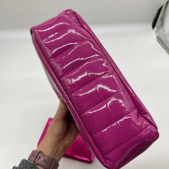 Think Royln Margo Crossbody w Crinkle Metallic Luxe Wallet Pink Color - Picture 5 of 16